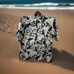 TORI RICHARD Men's Floral Abstract Hawaiian Aloha Cotton Lawn Button Shirt Sz L